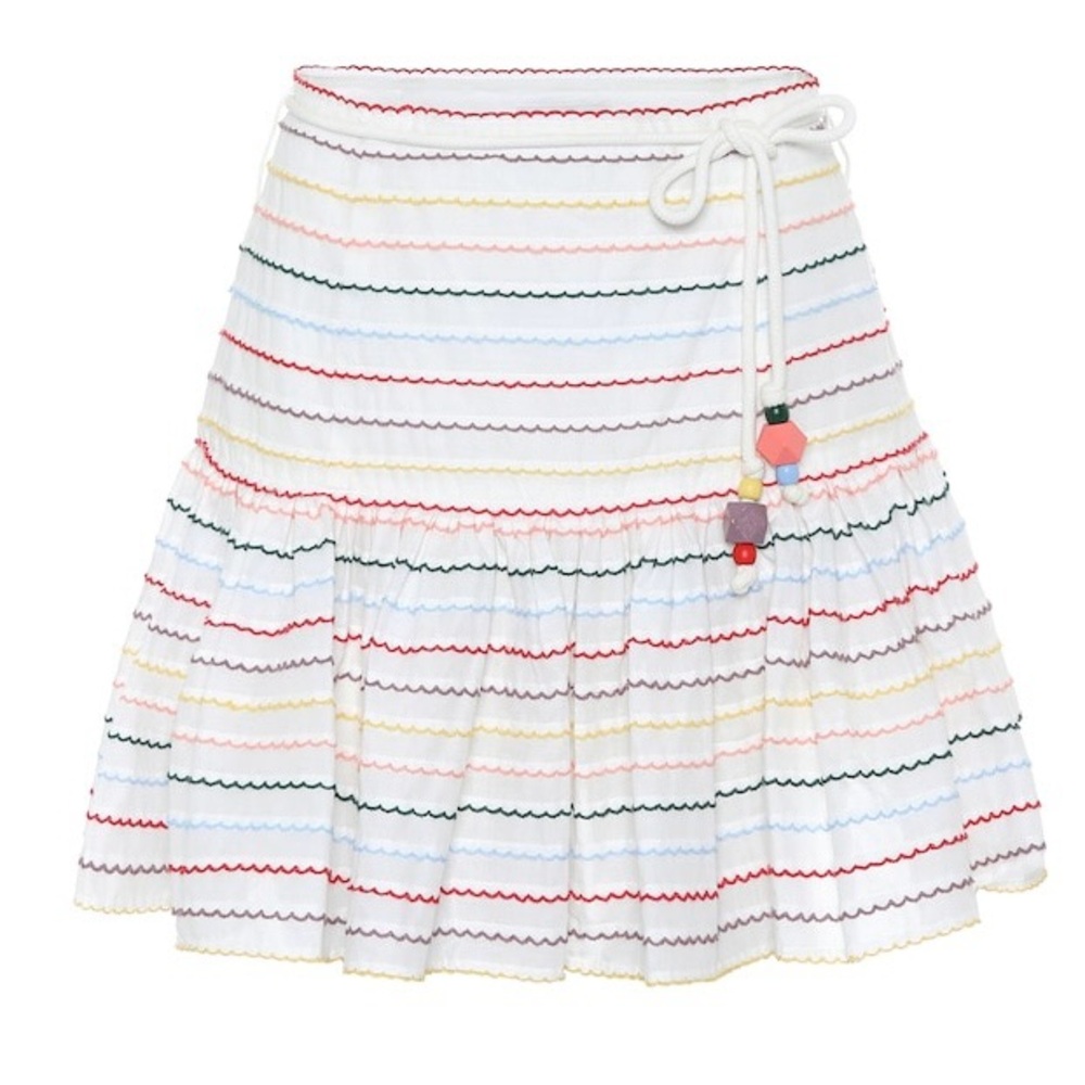 Zimmermann Skirt Zinnia Scallop Stripe